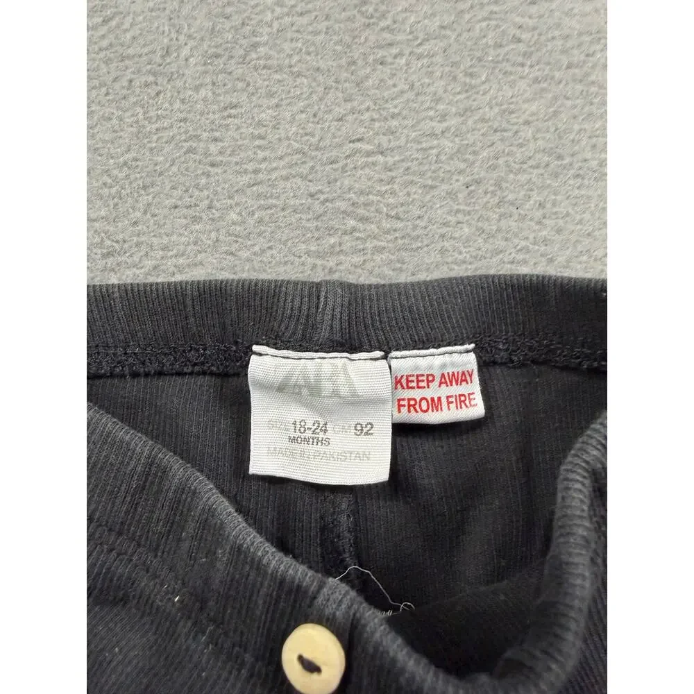 Zara Baby Ribbed Leggings 18-24 Months Charcoal Gray Knit Pants Unisex
